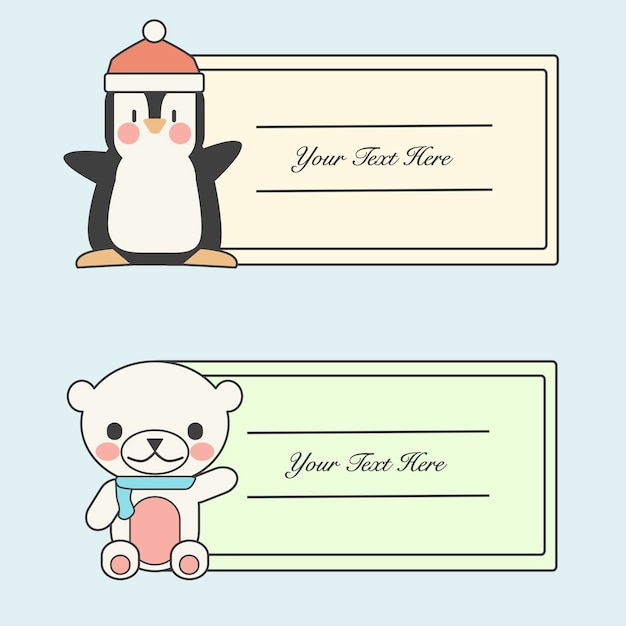 colección de tarjetas navideñas con simpáticos personajes de animales