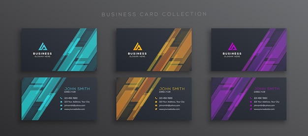 Vector colección de tarjetas de presentación corporativas futuristas