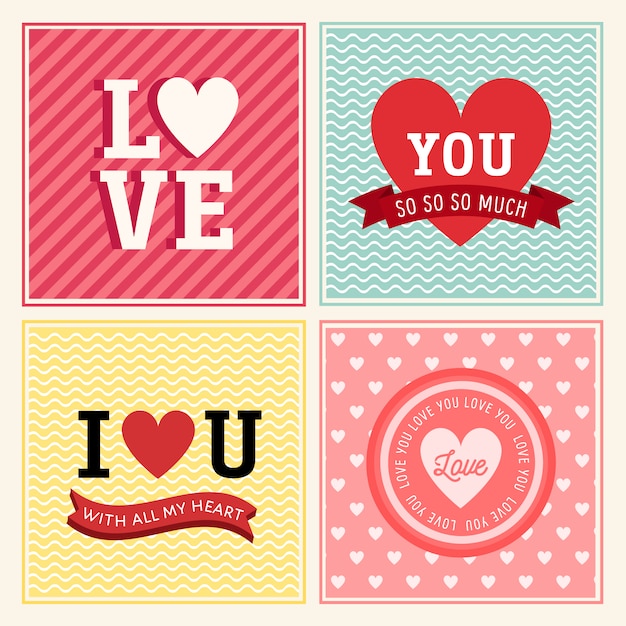 Vector colección de tarjetas de san valentín