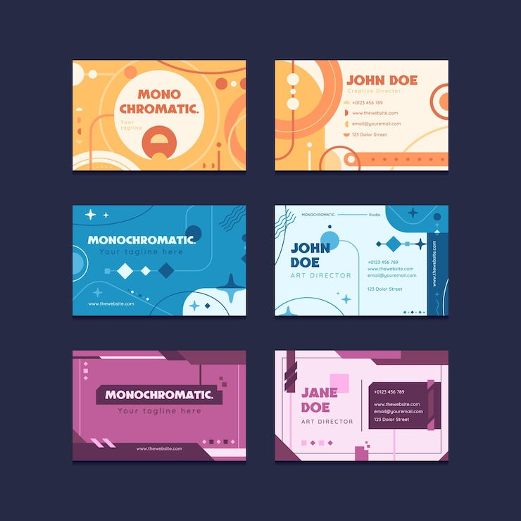 Vector una colección de tarjetas de visita incluyendo una que dice el nombre