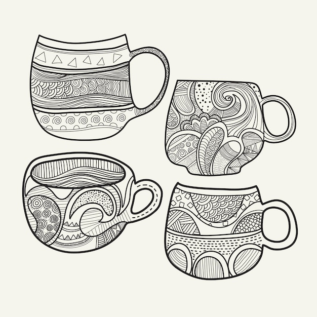 colección de taza de contorno