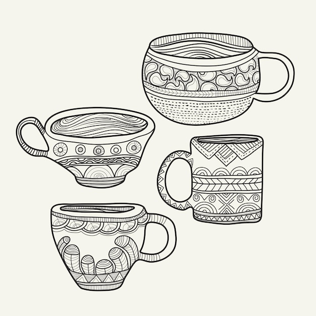 colección de taza de contorno