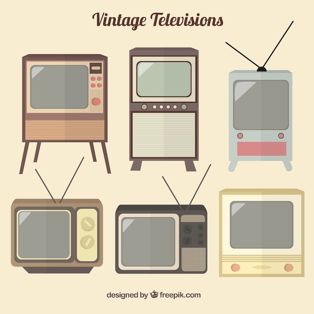 Vector colección de televisiones vintage