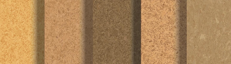 Vector colección de textura de corcho conjunto de telón de fondo de texturas de corcho