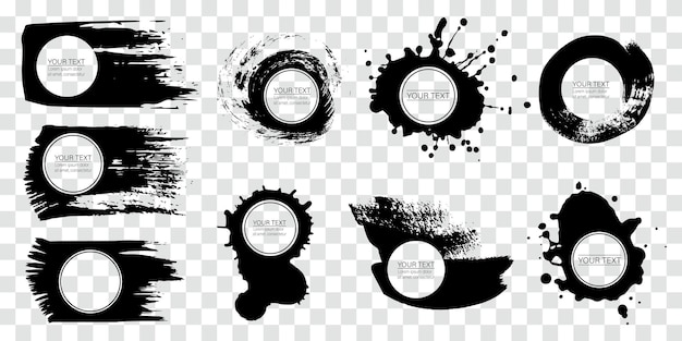 Colección de texturas artísticas para la etiqueta de banner de tarjeta Elemento de diseño vectorial sucio