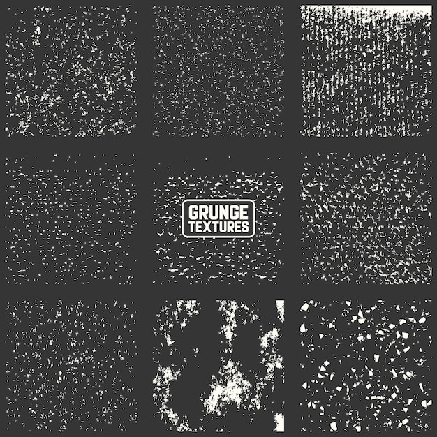 Colección de texturas grunge en blanco y negro para varios diseños