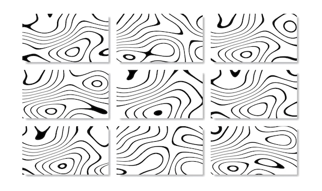 Colección de texturas de líneas abstractas para superposición Concepto de fluido y distorsión