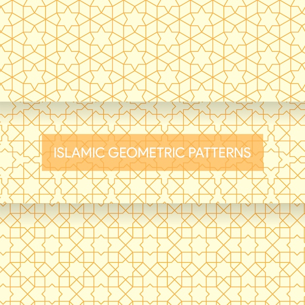 Colección de texturas de patrones geométricos islámicos sin fisuras