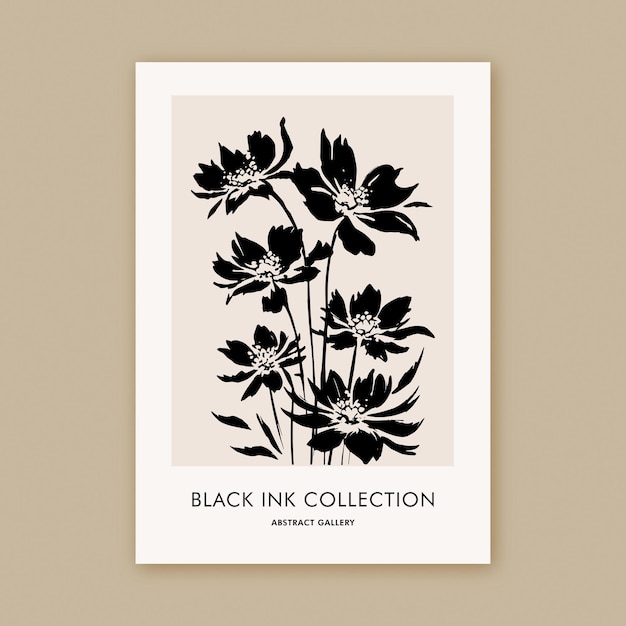 Colección de tinta negra Pintura de formas abstractas modernas