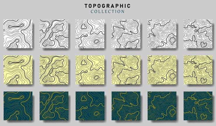 colección topográfica vectorial topo conjunto elemento de diseño de patrón topográfico