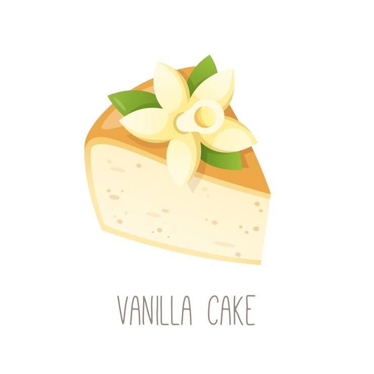 Vector colección de tortas, pasteles y postres para todas las letras del alfabeto letra v pastel de vainilla