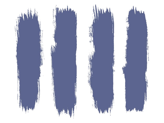 Colección de trazos de pincel dibujado a mano de banner púrpura de pintura grunge