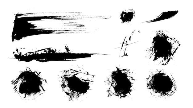 Colección de trazos de pincel de tinta de mancha