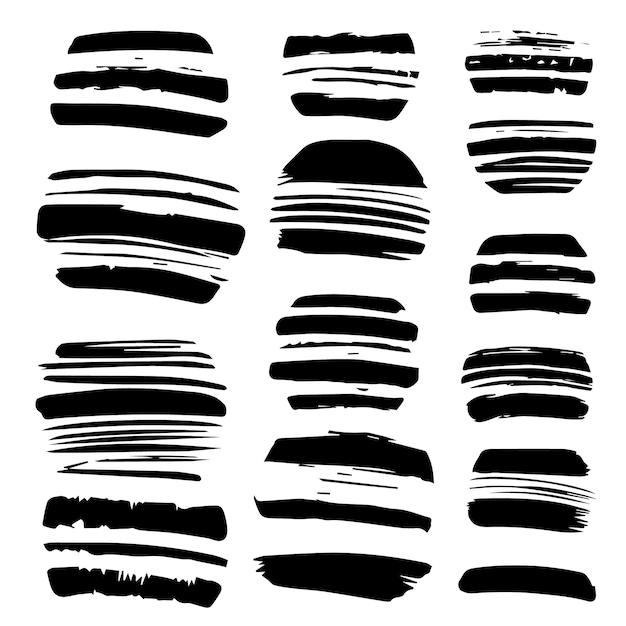Colección de trazos de pincel de tinta de vector libre