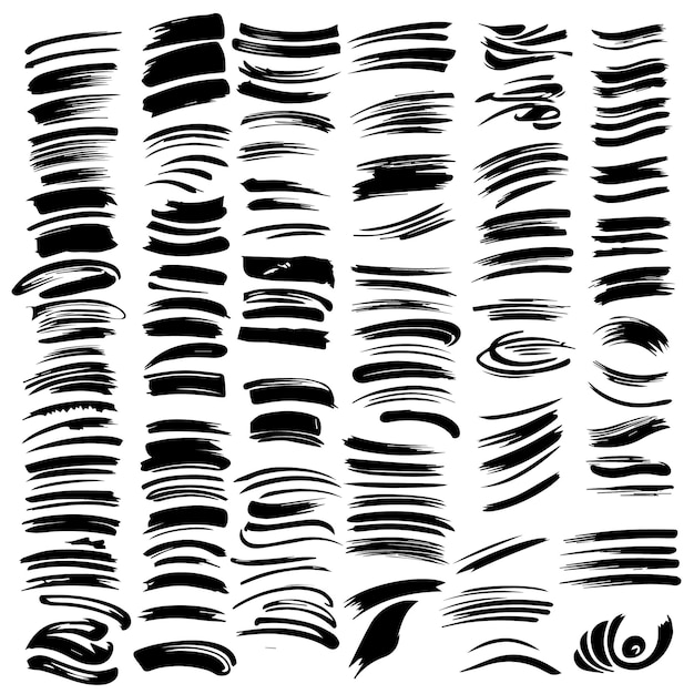 Colección de trazos de pincel de tinta de vector libre