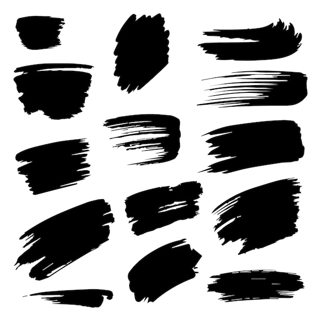 Colección de trazos de pincel de tinta de vector libre