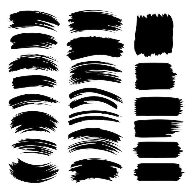 Colección de trazos de pincel de tinta de vector libre