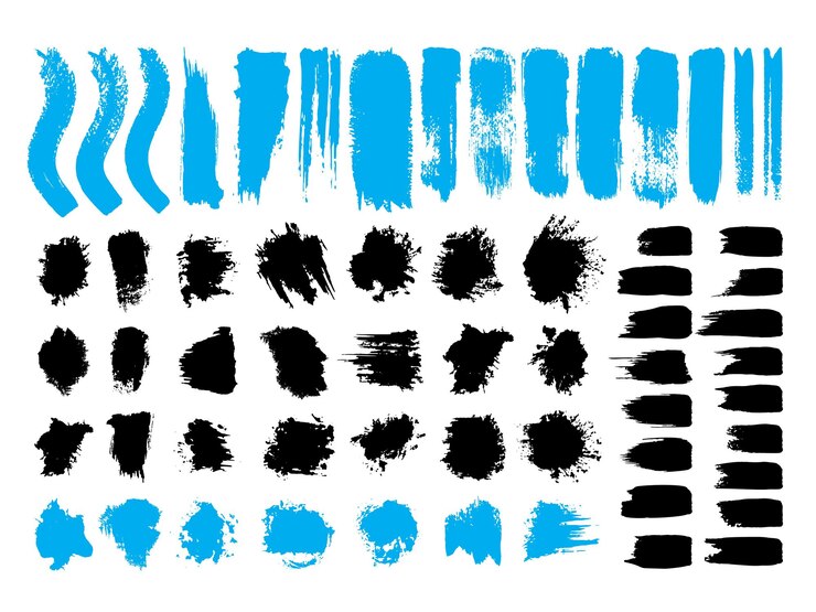 Vector colección de trazos de pincel de tinta