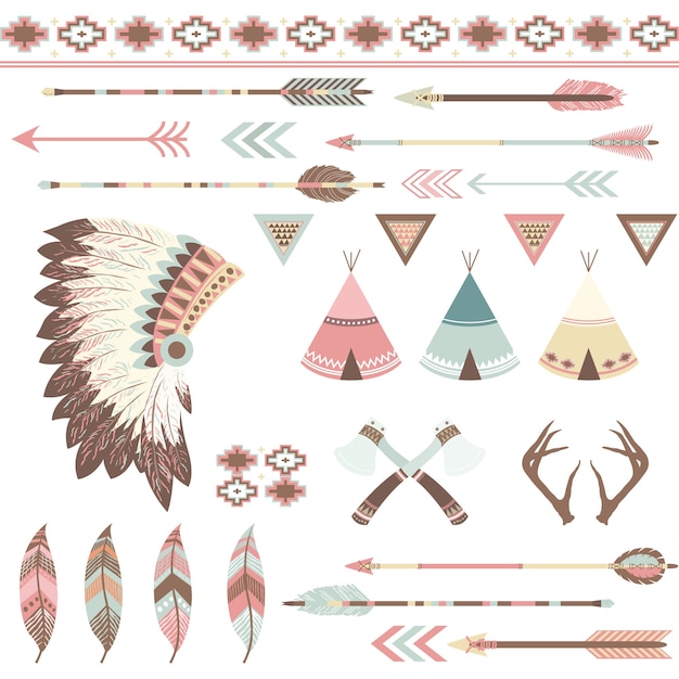 Vector colección tribal