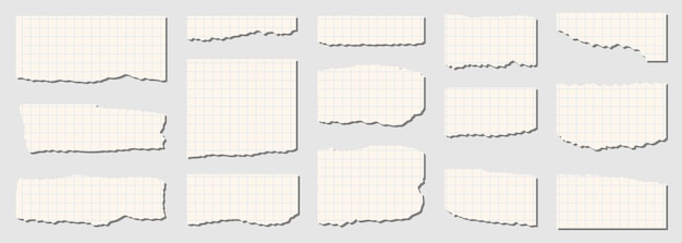 Una colección de trozos de papel rasgados y triturados de color blanco