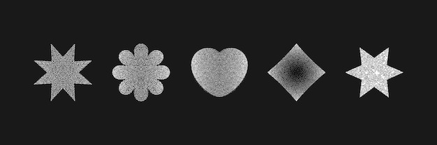 Colección única de iconos vectoriales con formas modernas, texturas y patrones artísticos geométricos