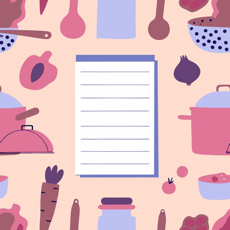 Vector una colección de utensilios de cocina y utensilios de cocina