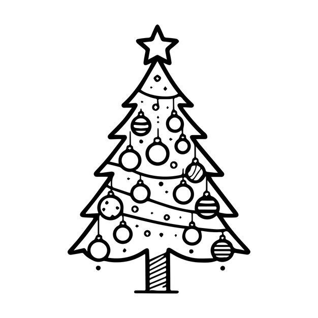 Colección de vacaciones de 2024 año nuevo Colorear para niños Árbol de Navidad lindo Vacaciones de invierno