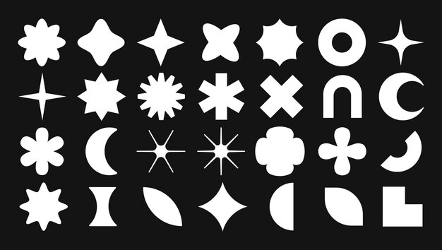 Colección de varias formas geométricas y abstractas blancas