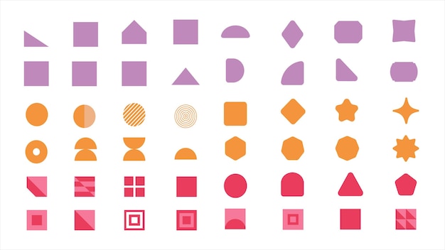 Colección de varias formas geométricas en un estilo de diseño plano