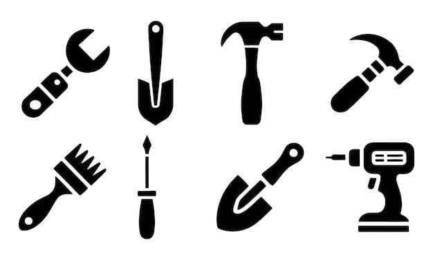 Colección de varias herramientas para la construcción y proyectos de bricolaje