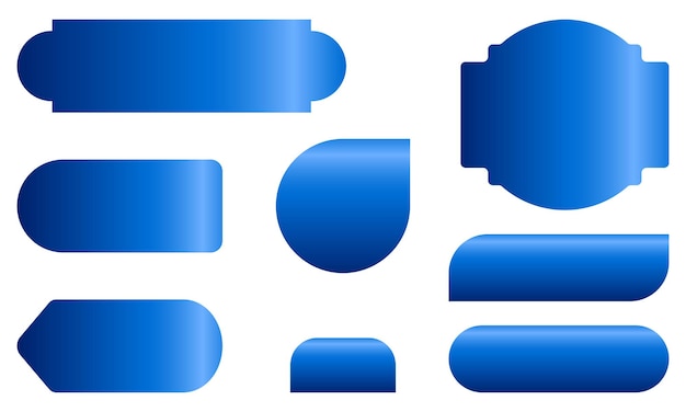 colección de varios diseños de etiquetas vectoriales de color azul