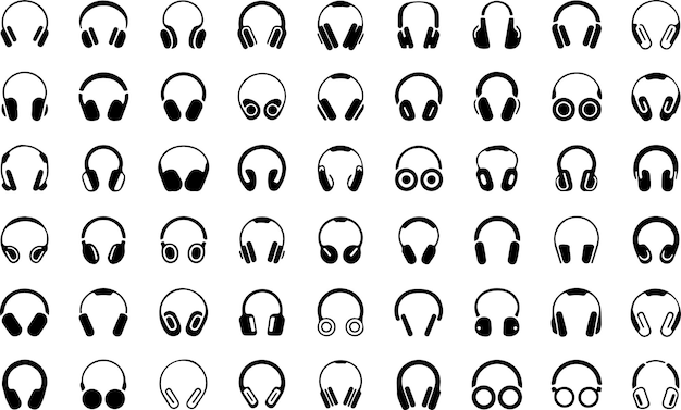 Colección de varios estilos de auriculares