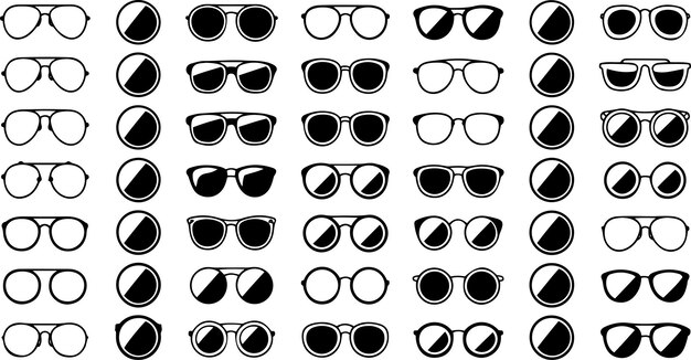 Colección de varios estilos de gafas de sol