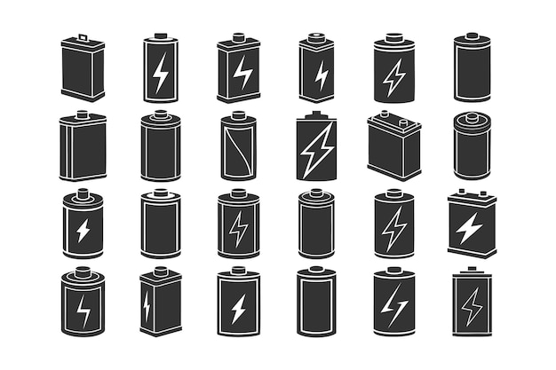 Colección de varios iconos de baterías