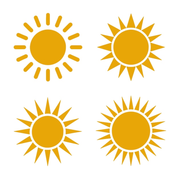 Colección de varios íconos y símbolos solares