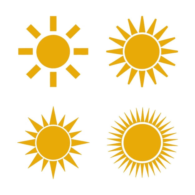 Colección de varios íconos y símbolos solares