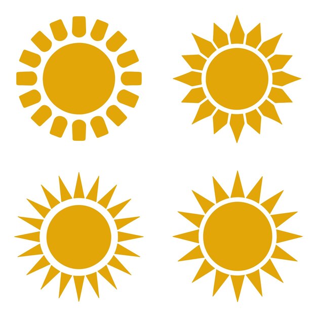 Colección de varios íconos y símbolos solares