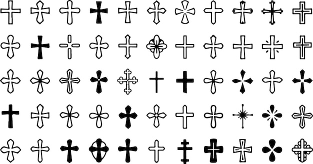 Colección de varios símbolos de la cruz