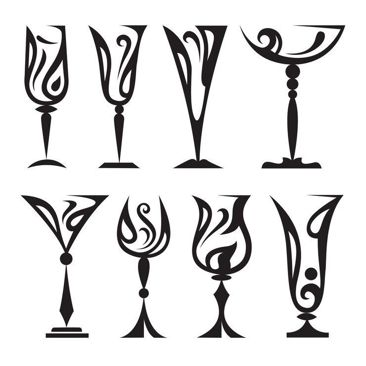 Vector colección de vasos para beber