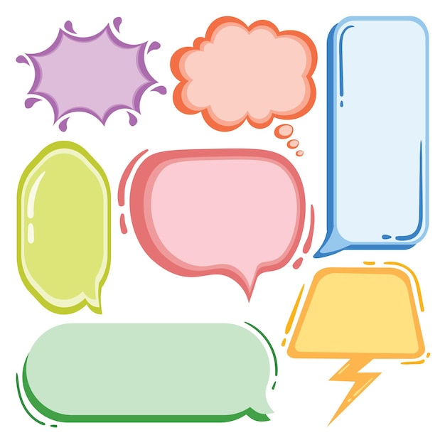 Colección de vector de burbujas de discurso colorido vector gratuito
