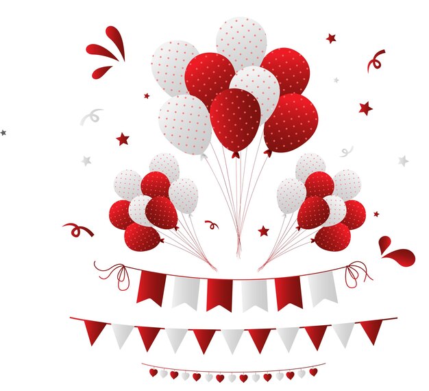 Colección de vector de diseño de elementos de cumpleaños de fiesta