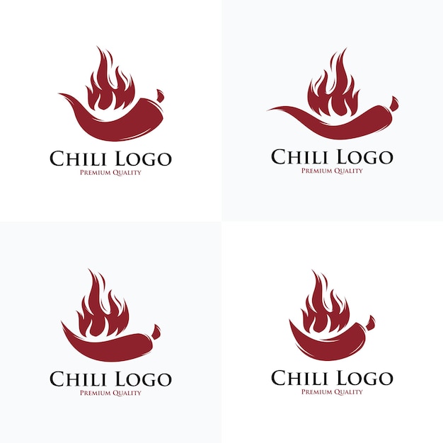 Colección de vector de diseño de logotipo de chile picante caliente