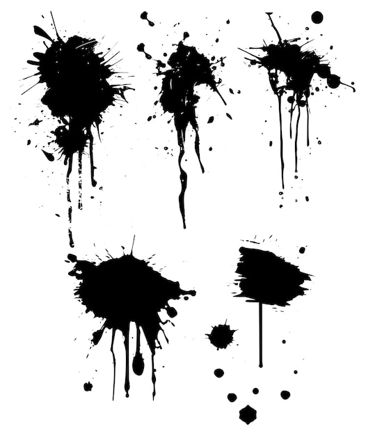 Colección de vector de tinta de graffiti pintado en spray