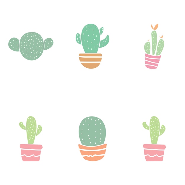 Vector colección de vectores de cactus muy bonitos