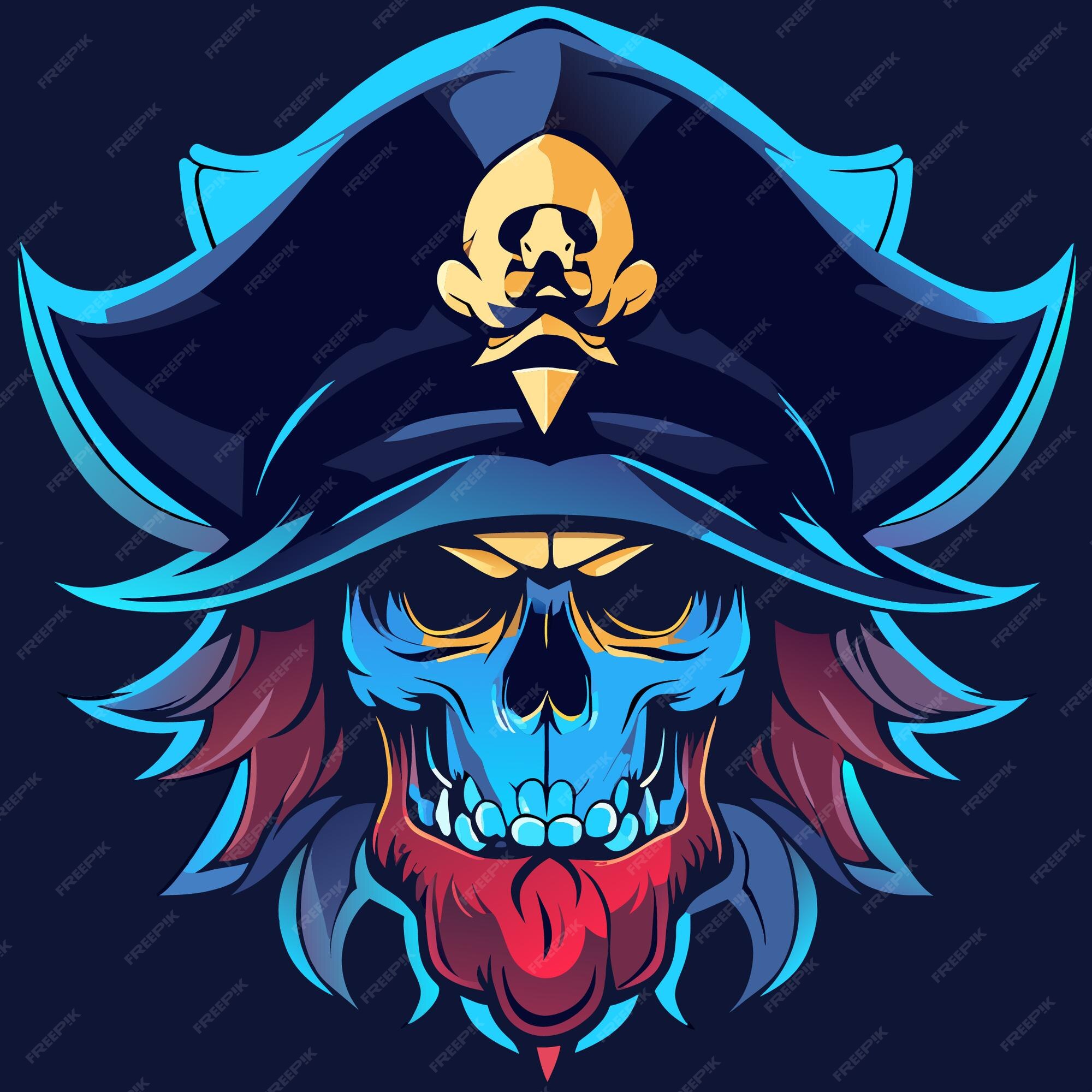 Calavera pirata ilustración para prendas de vestir