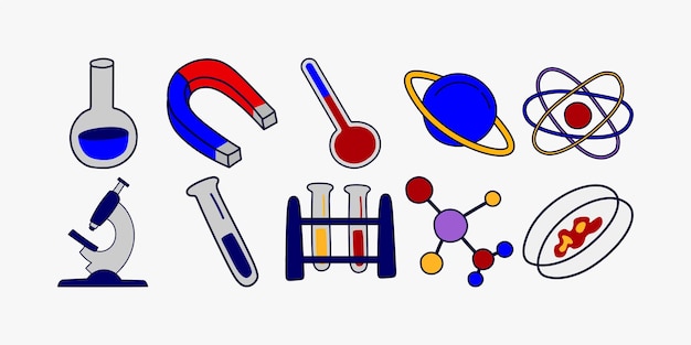 Colección de vectores de ciencia e investigación