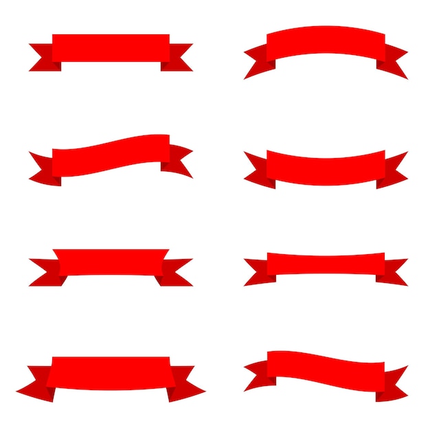 Colección de vectores de cinta roja