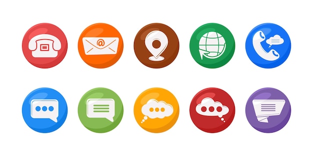 Colección de vectores de conjunto de iconos de contacto móvil
