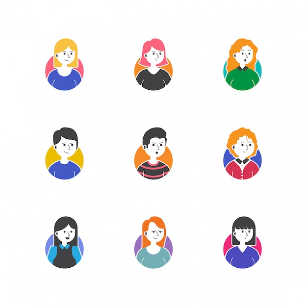 Vector colección de vectores conjunto de iconos de imagen de perfil de personas