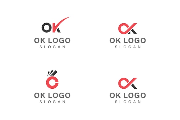 Colección de vectores de diseño de logotipo OK